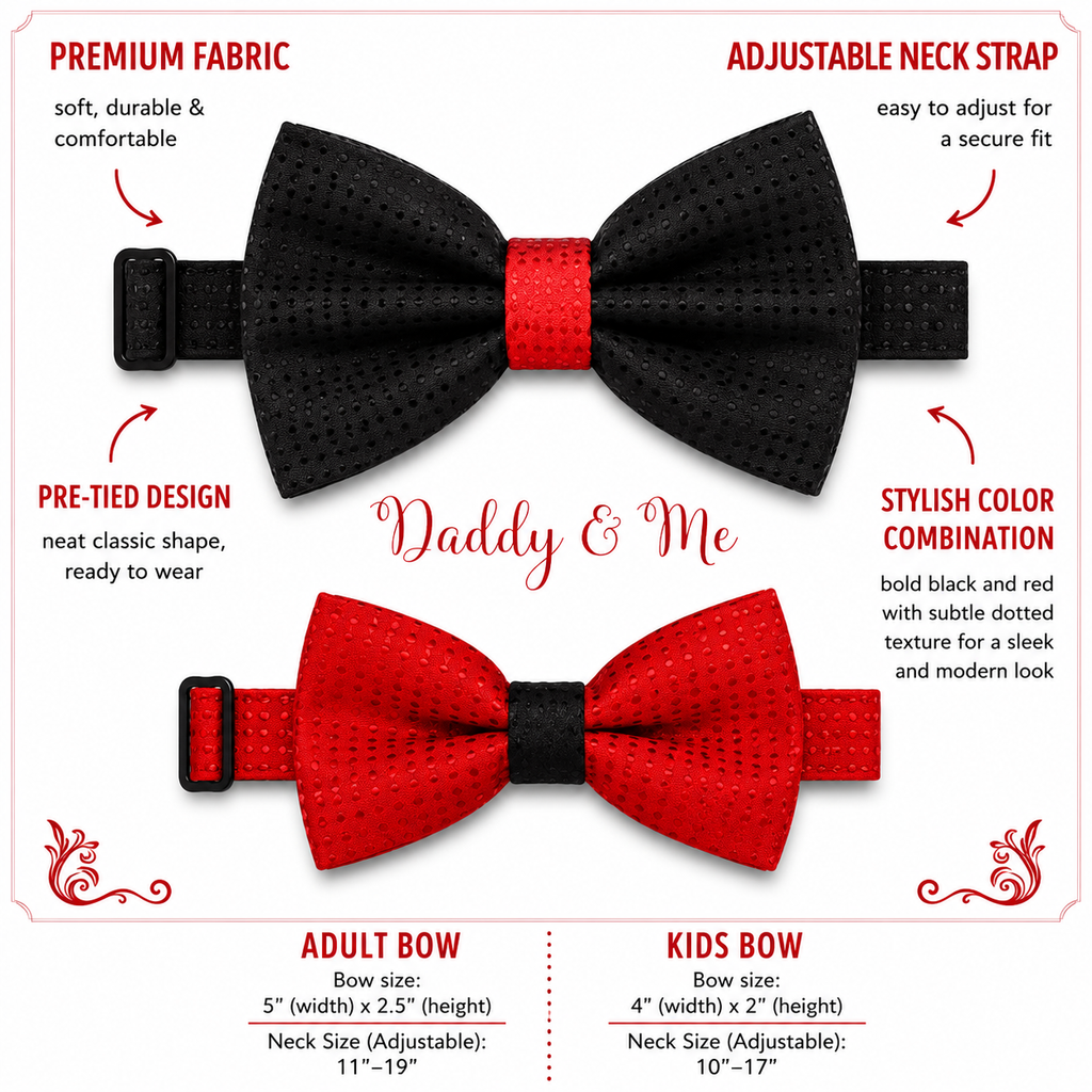 Red black Bow tie set for daddy and son, Daddy me gift set, Grandpa and me, Father son matching, Toddler bow tie, daddy me bow tie gift