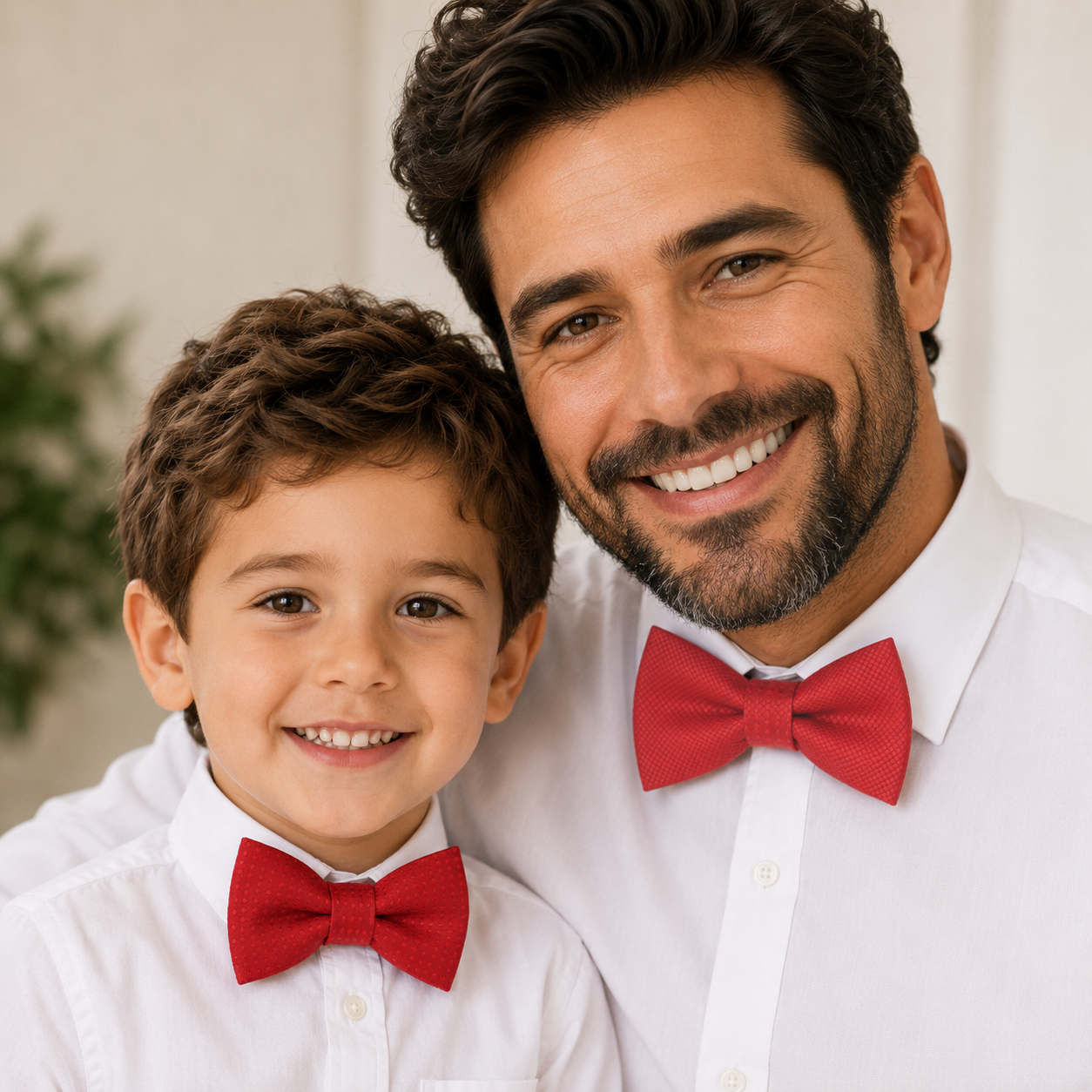 Red bow tie set for daddy and son, Daddy and me gift set, Father son matching, Red kids bow tie, daddy me bow, handmade bow tie, Red bow