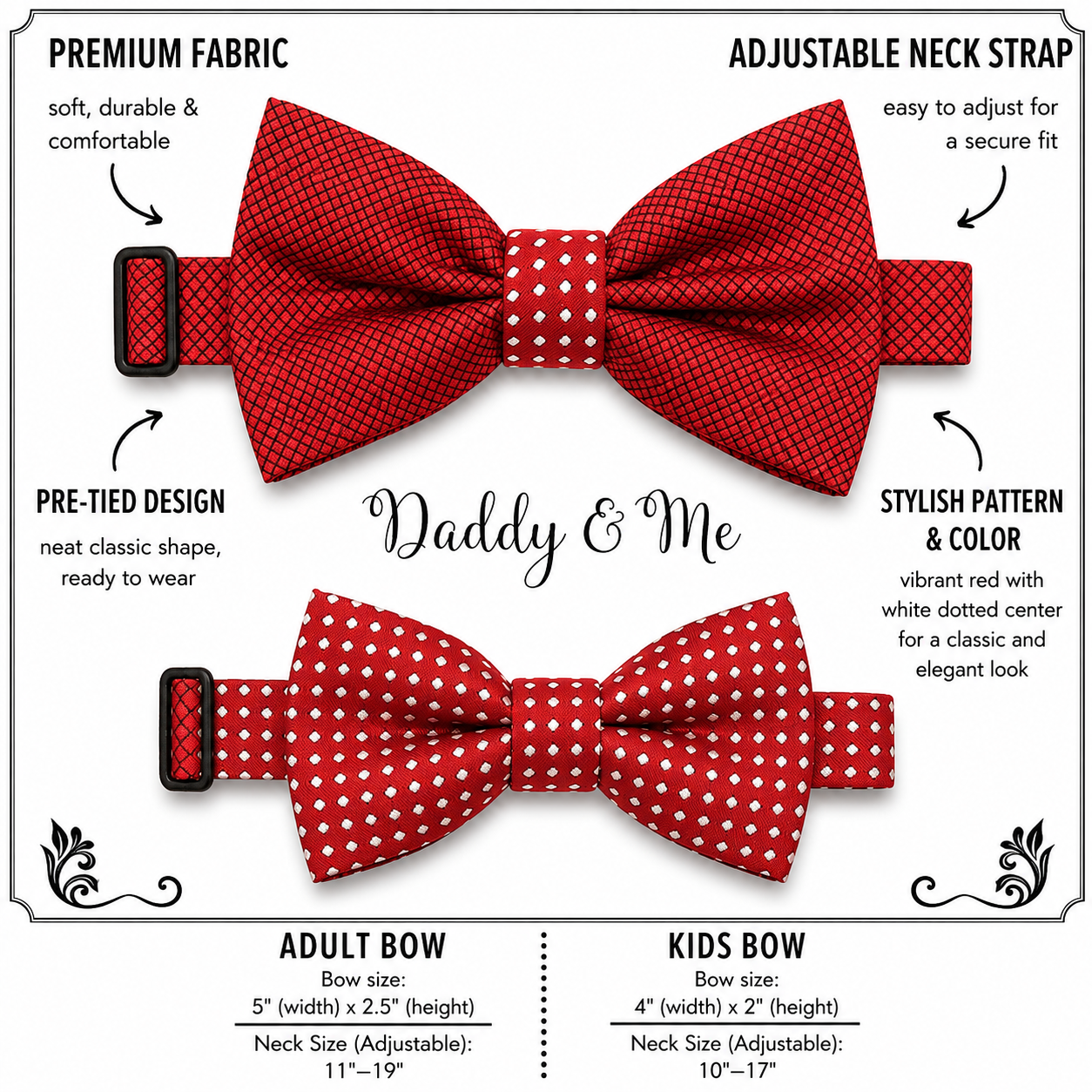 Red bow tie set for daddy and son, Daddy and me gift set, Father son matching, Red kids bow tie, daddy me bow, handmade bow tie, Red bow