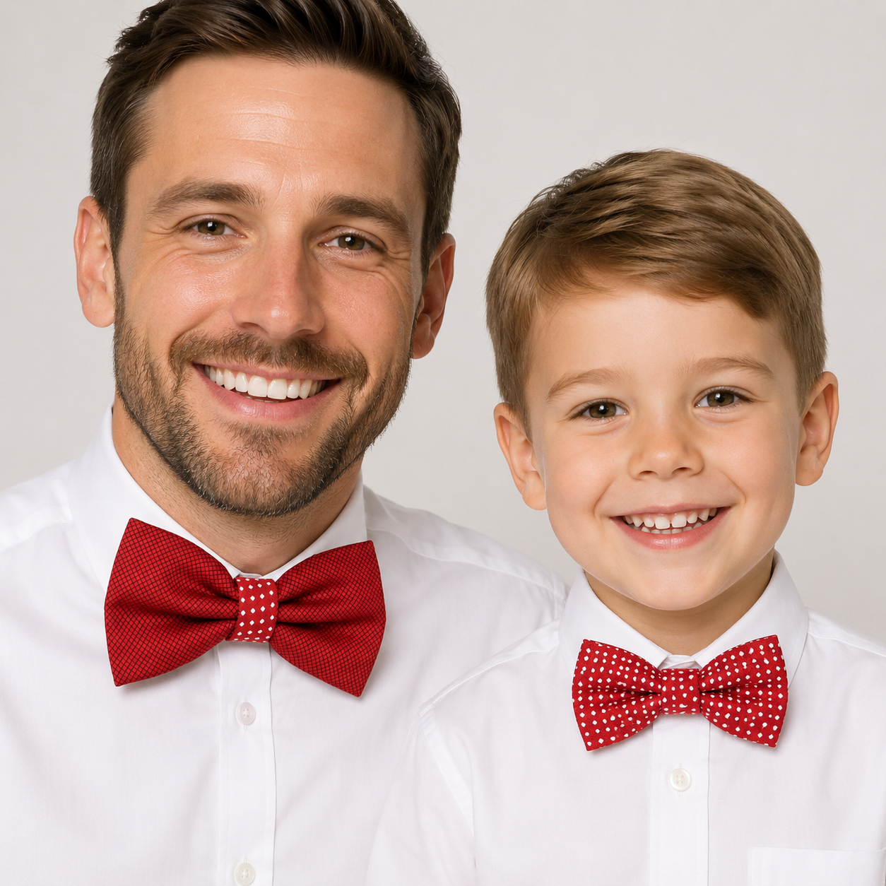 Red bow tie set for daddy and son, Daddy and me gift set, Father son matching, Red kids bow tie, daddy me bow, handmade bow tie, Red bow