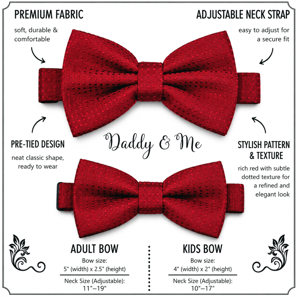 Red Bow tie set for daddy and son, Daddy and me gift set, Grandpa and me, Father son matching, Toddler bow tie, daddy me bow tie, Polka dots