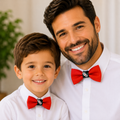 Red Bow tie set for daddy and son, Daddy and me gift set, Grandpa and me, Father son matching, Toddler bow, daddy me bow tie, Playing card