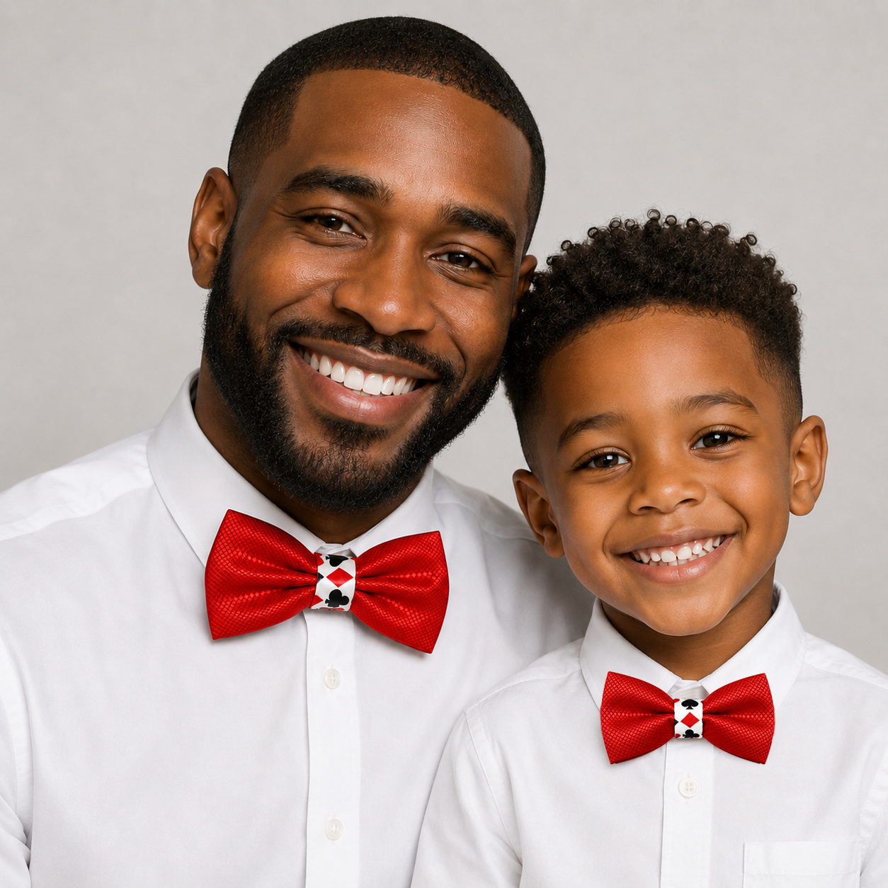 Red Bow tie set for daddy and son, Daddy me gift set, Grandpa and me, Father son match, Toddler bow, daddy me bow tie, poker, playing card