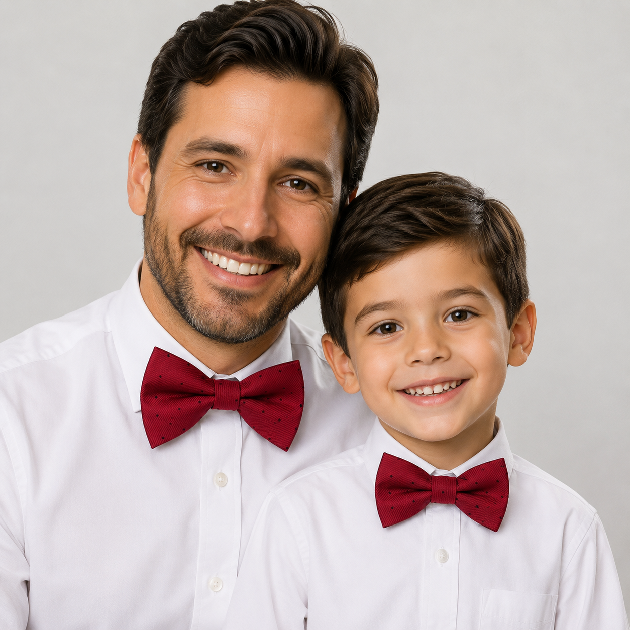 Red Bow tie set for daddy son Daddy me gift set Father son match daddy me bow Handmade kids bow Adjustable pre tied bow, High quality