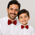 Red burlap Bow tie set for daddy and son, Daddy me gift set, Grandpa and me, Father son match, Red bow for kids bow tie, handmade bow tie