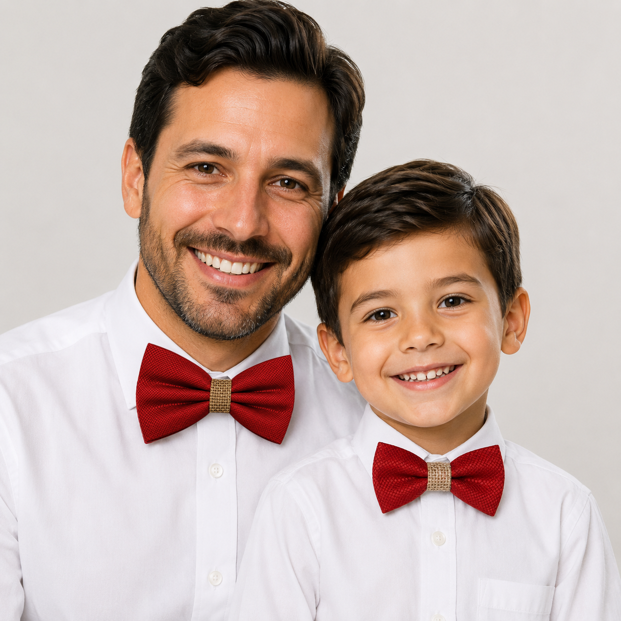 Red burlap Bow tie set for daddy and son, Daddy me gift set, Grandpa and me, Father son match, Red bow for kids bow tie, handmade bow tie