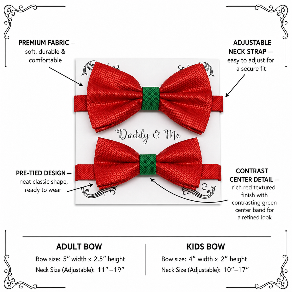 Red green Bow tie set for daddy and son, Daddy me gift set, Grandpa and me, Father son matching, Toddler bow tie, daddy me bow, Red and Green bow