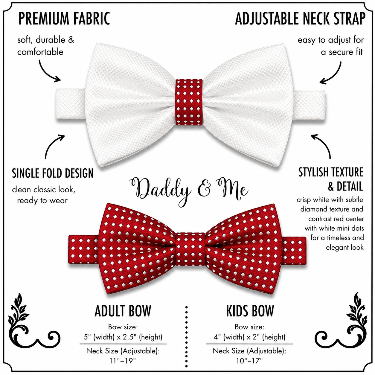 Red White Bow tie set for daddy and son, Daddy me gift set, Grandpa and me, Father son matching, Toddler bow tie, daddy me bow tie gift
