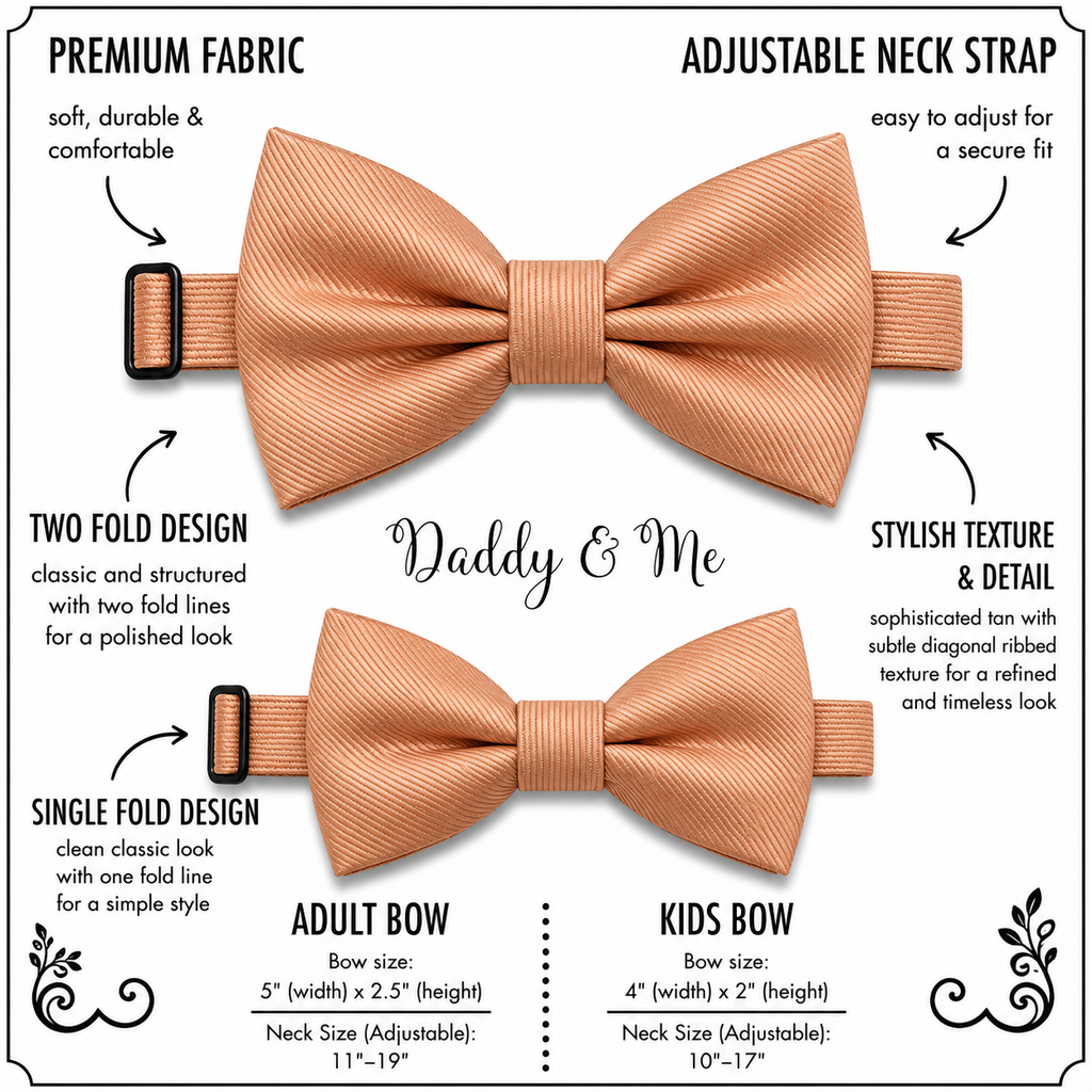 Rose gold Bow tie set daddy son, Grandpa and me, Father son matching, adult kids bow tie, high quality, Adjustable pre tied, Christmas gift