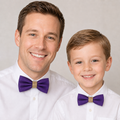Purple Bow tie set daddy son, Daddy and me gift, Grandpa and me, Father son matching, Kids bow tie, Kids adult bow tie, High quality burlap bow