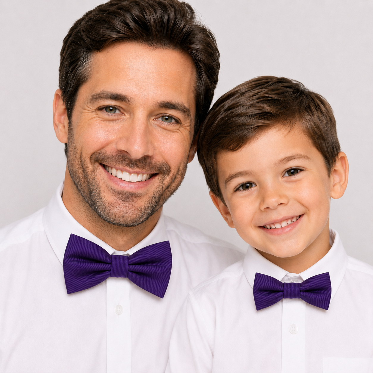 Purple Bow tie set for daddy and son, Daddy and me bow tie gift set, Grandpa me, Purple kids bow tie