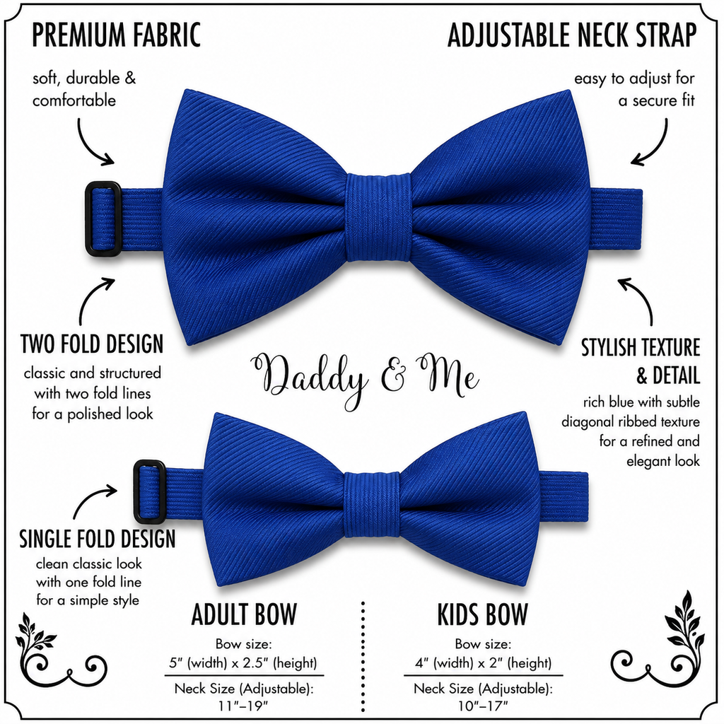Royal blue Bow tie set daddy son, Classic blue Daddy and me gift, Grandpa and me, Father son matching, Kids bow tie, Kids adult bow tie, high quality