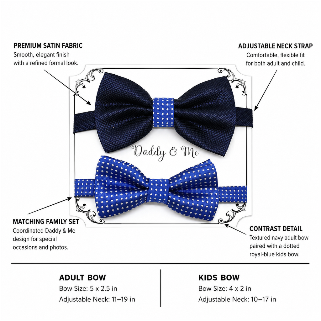 Royal blue Navy Bow tie set for daddy and son, blue bow tie, Daddy me gift set, Father son match , Royal blue kids bow, Daddy and me gift
