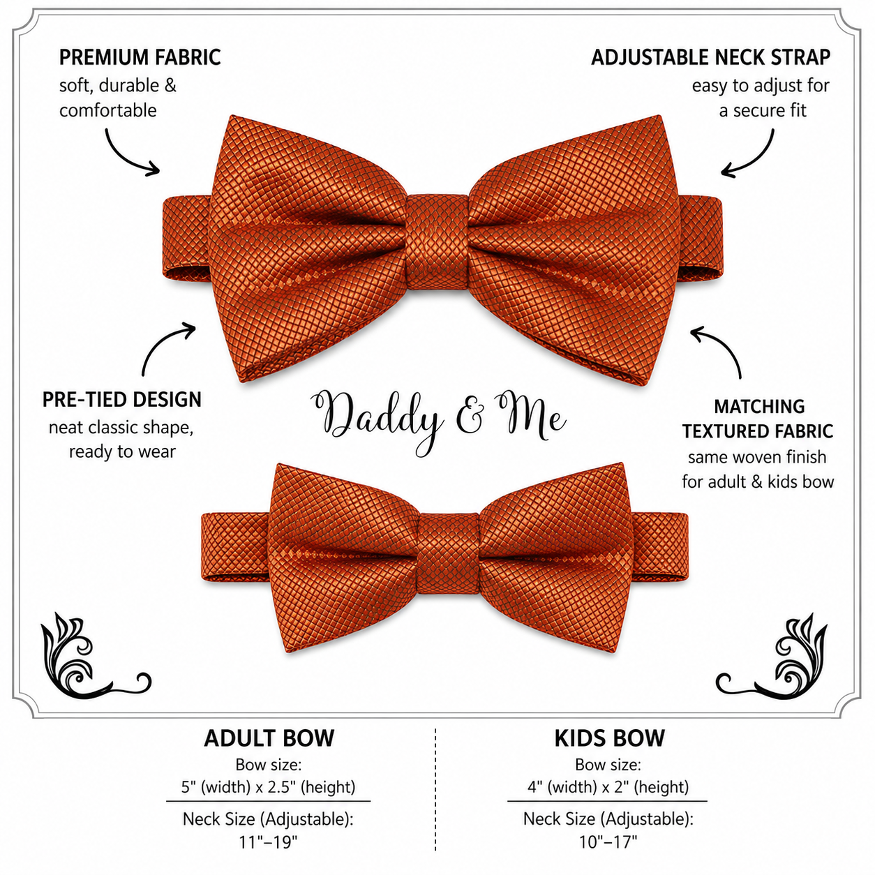 Rust Bow tie set for daddy and son, Daddy me gift set, Grandpa and me, Father son matching bow, Rust bow tie for kids, Rust wedding theme