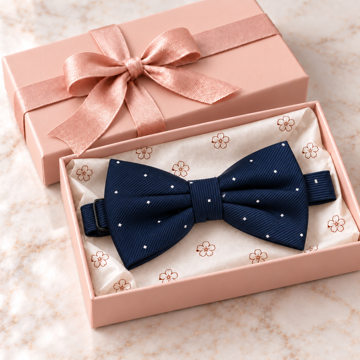 Navy Boys Bow Tie – Handmade Pre-Tied Bow Tie for Toddlers & Youth