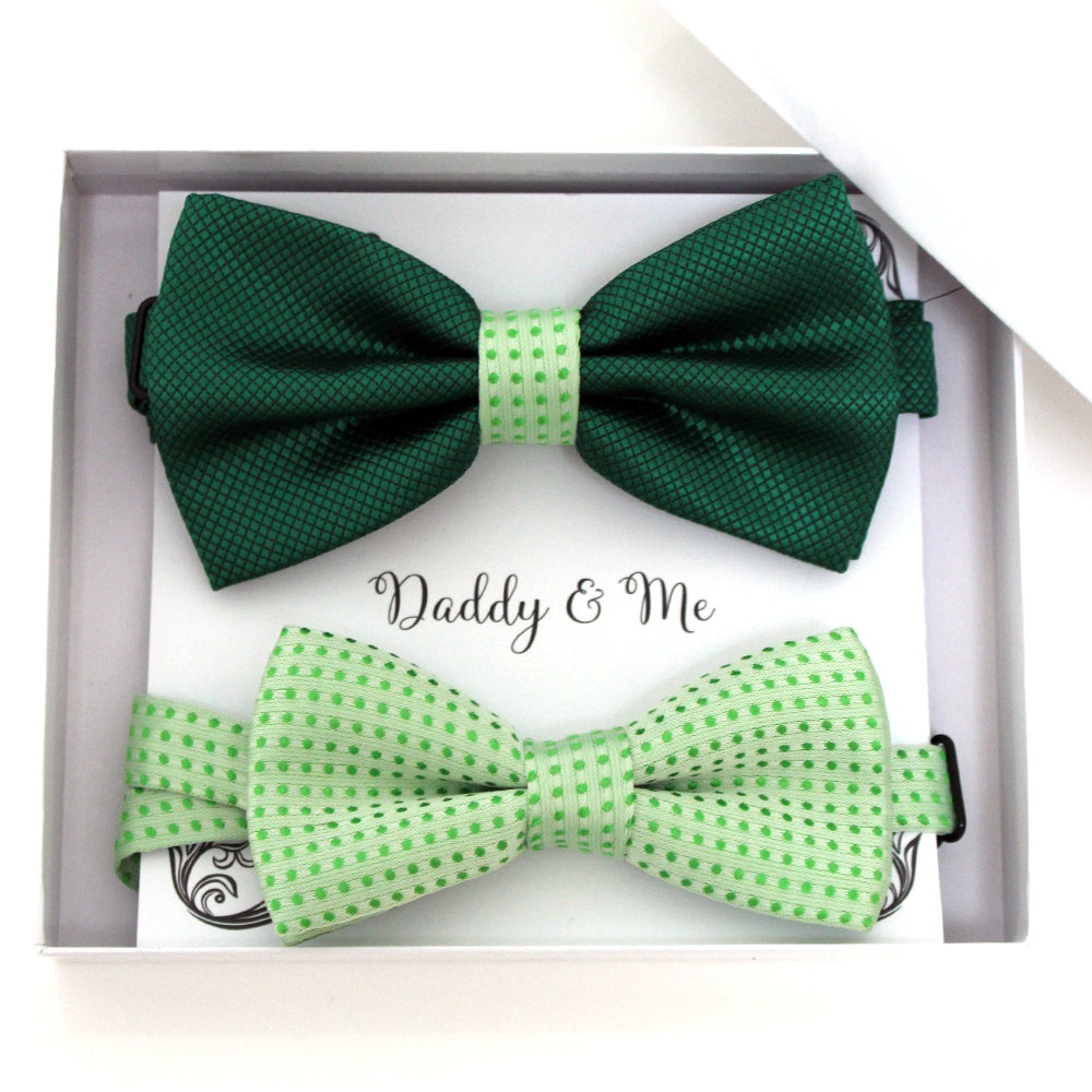 Green bow tie set for daddy and son, Daddy and me gift set, Grandpa and me, Father son matching, Toddler bow tie, daddy and me bow tie gift