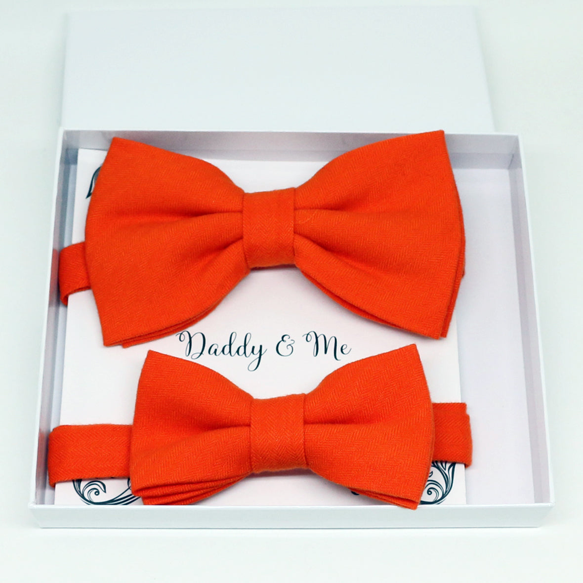 Orange Bow tie set for daddy and son, Daddy and me bow tie gift set, Grandpa me, Orange Kids bow, Orange bow tie, Father's day gift