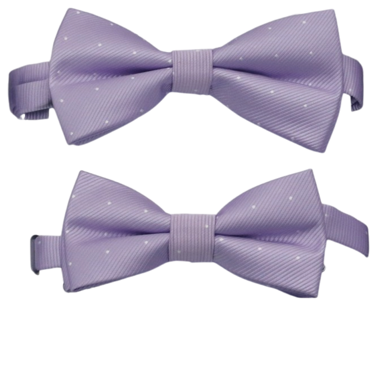 Lilac Polka Dots boys bow tie in two sizes, handmade and pre-tied