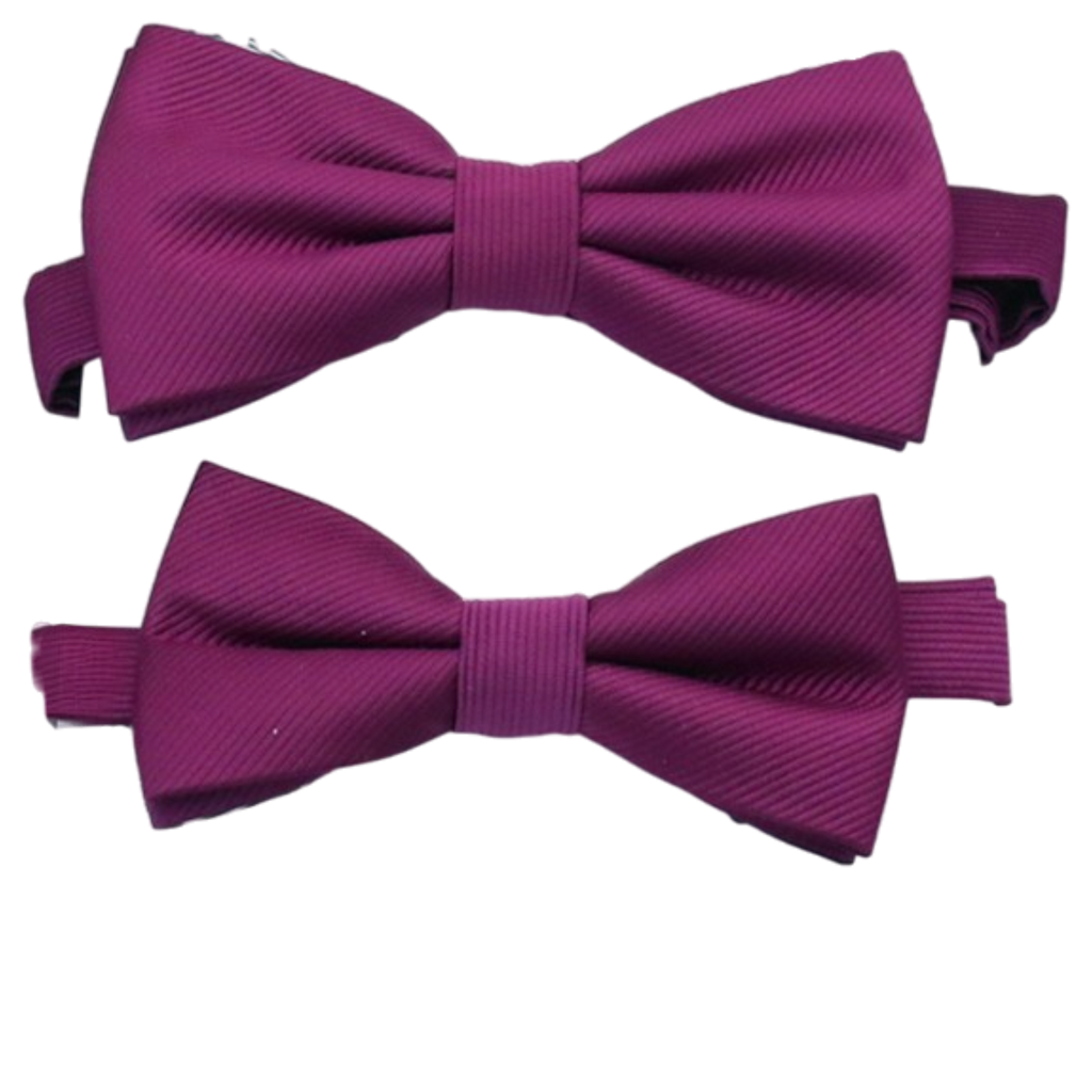 Purple Wine boys bow tie in two sizes, handmade and pre-tied