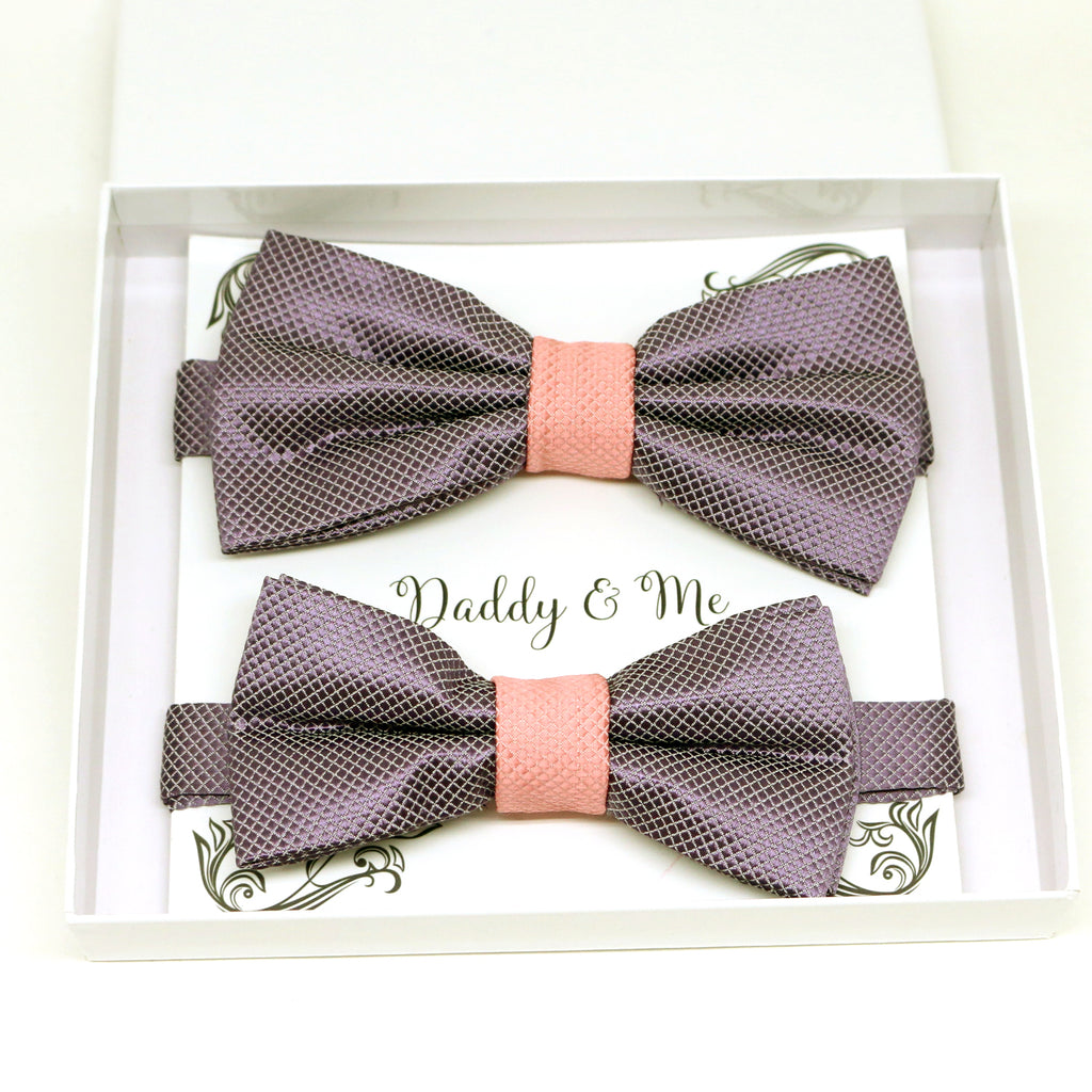 Dusty lavender and dusty rose bow tie set for daddy and son, Daddy and me gift set, Grandpa and me, Father son matching, Dusty lavender bow