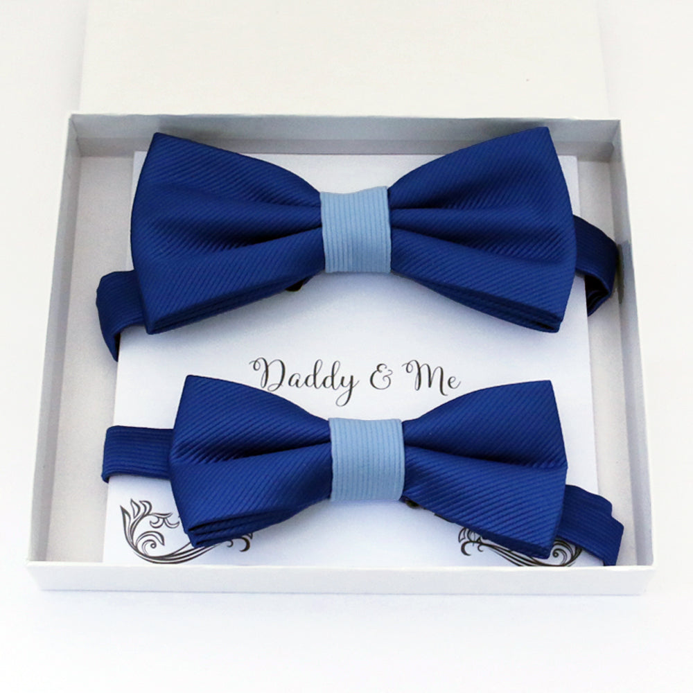 Classic blue Bow tie set daddy son, Daddy Grandpa and Me Father son matching, Kids adult bow tie, Adjustable pre tied bow High quality