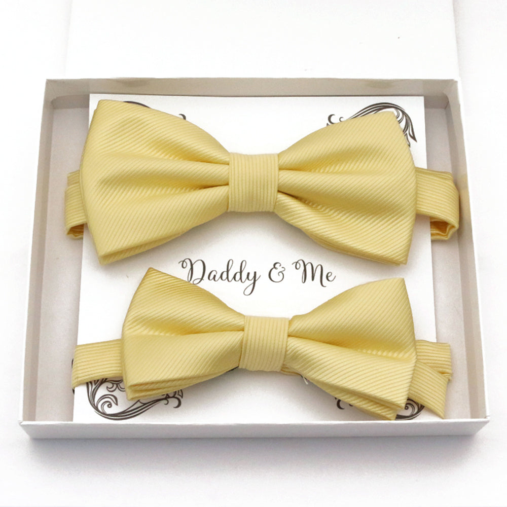 Sunlight yellow Bow tie set daddy son, Daddy and me gift Grandpa and me, Father son matching, Kids bow tie, Kids adult bow tie, High quality
