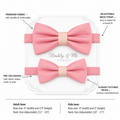 Handmade dusty rose and pearl blush daddy and me bow ties — adult and kids sizes