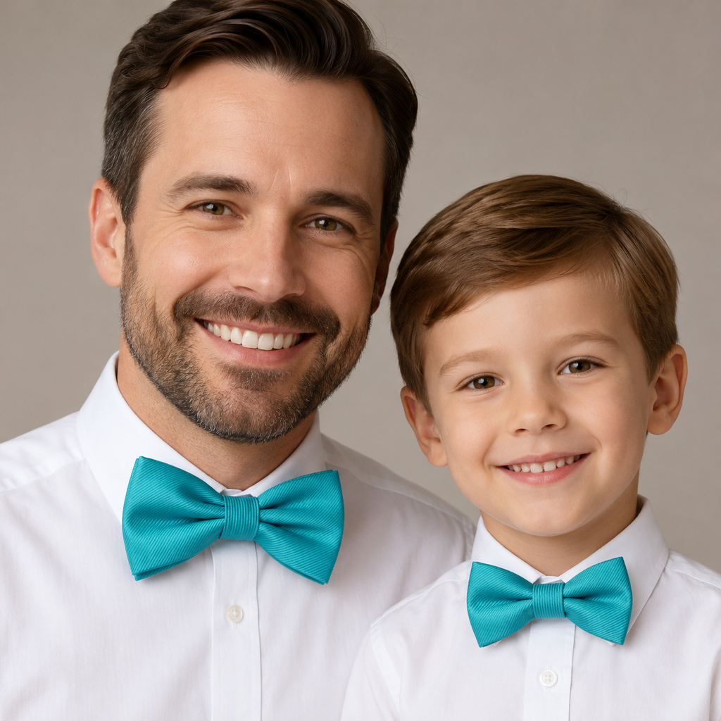 Turquoise blue Bow tie set daddy son, Daddy and me gift, Grandpa and me, Father son matching, Kids bow tie, Kids adult bow tie, High quality