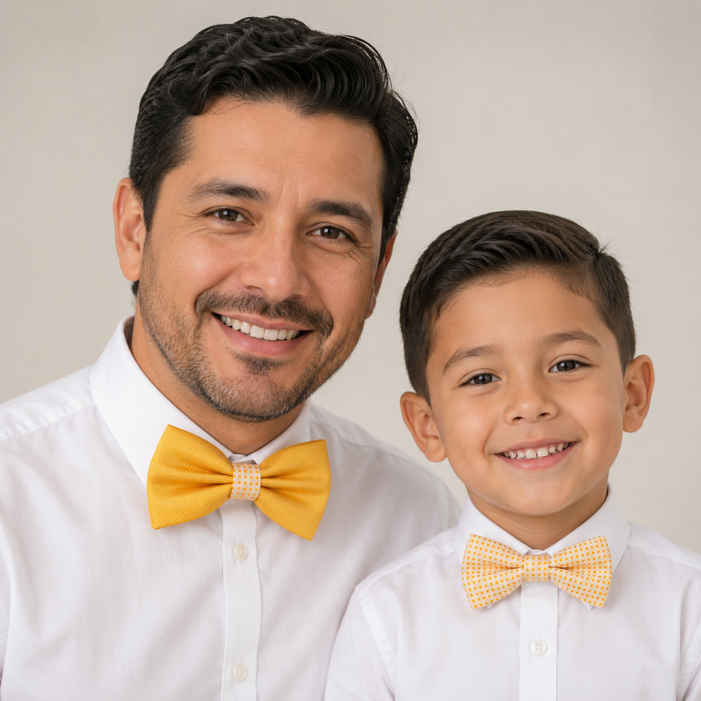 Yellow and pale gold bow tie set for daddy and son, Daddy and me gift set, Grandpa and me, Father son matching, Toddler bow, pale gold bow