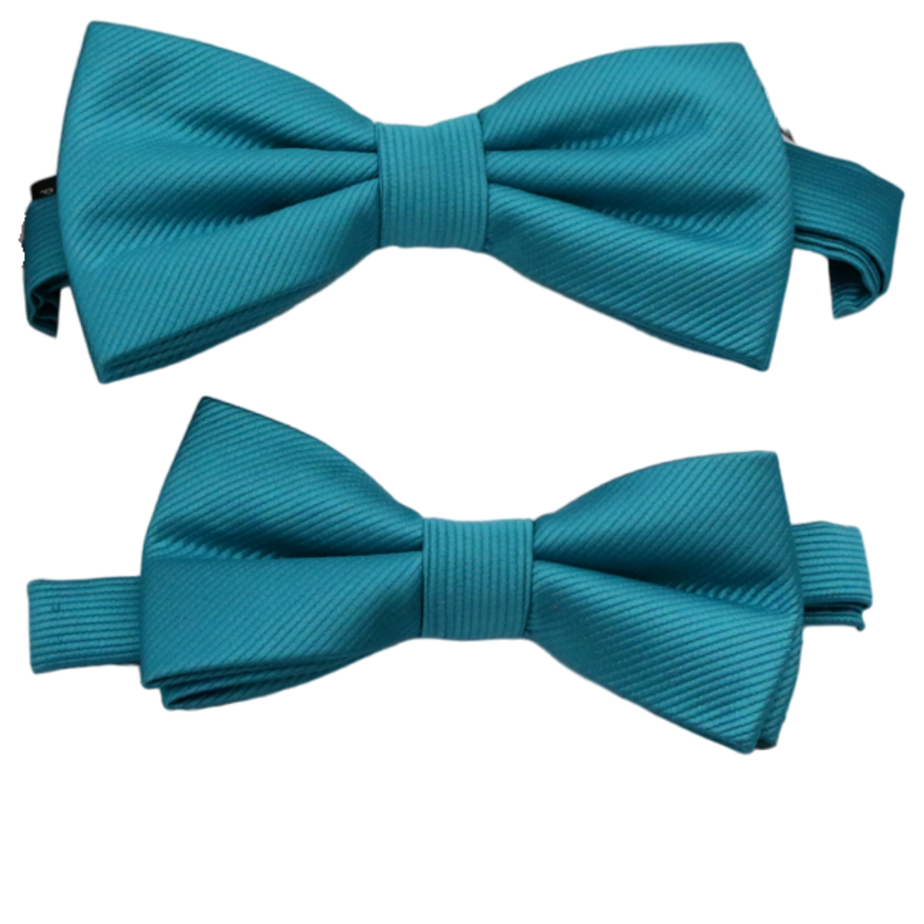 Teal Blue boys bow tie in two sizes, handmade and pre-tied