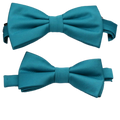 Teal Blue boys bow tie in two sizes, handmade and pre-tied