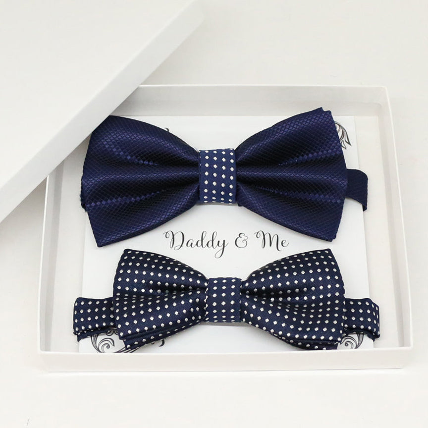 Navy Bow tie set for daddy and son, Daddy me gift set, Grandpa and me, Father son matching, Toddler bow tie, daddy me bow, some thing blue