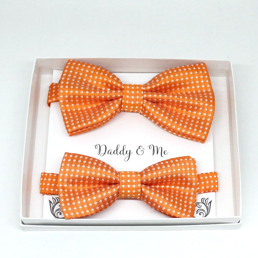 Orange Bow tie set for daddy and son, Daddy me gift set, Grandpa and me, Father son matching, Toddler bow tie, daddy me bow tie gift