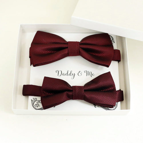 Burgundy Bow tie set for daddy and son, Daddy me gift set, Grandpa and me, Father son matching, Toddler bow tie, daddy me bow tie gift