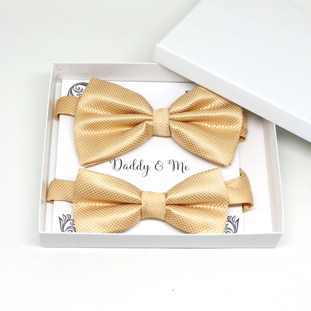 Champagne bow tie set for daddy and son, Daddy and me gift set, Grandpa and me, Father son matching, Toddler bow tie, daddy and me bow tie
