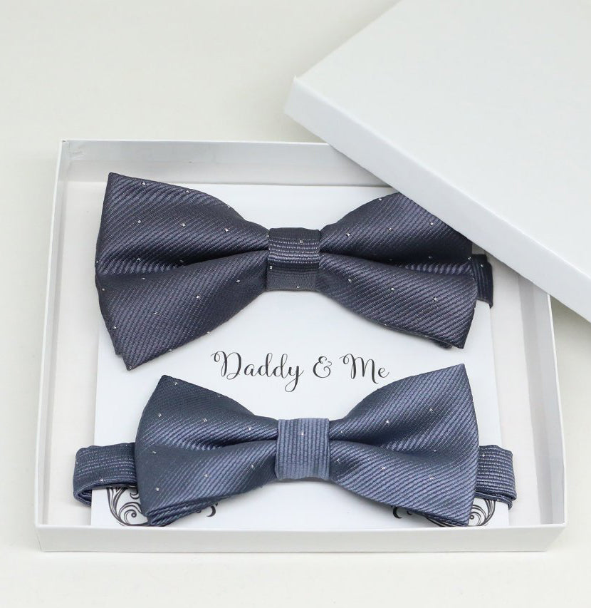 Charcoal Bow tie set for daddy and son, Daddy me gift set, Grandpa and me, Father son matching, Toddler bow tie, daddy me bow tie gift