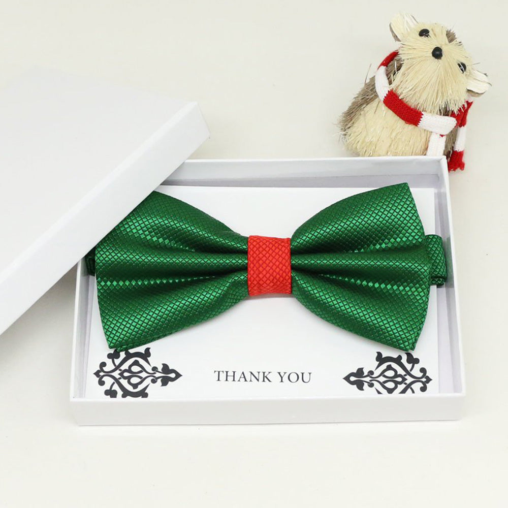 Red and Green Bow Tie — Wedding & Everyday, Adult & Kids Handmade Pre-Tied