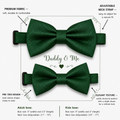 Jolly Green daddy and me bow tie set in gift box — matching adult and kids handmade pre-tied bow ties