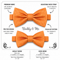 Orange and White daddy and me bow ties — adult and kids sizes