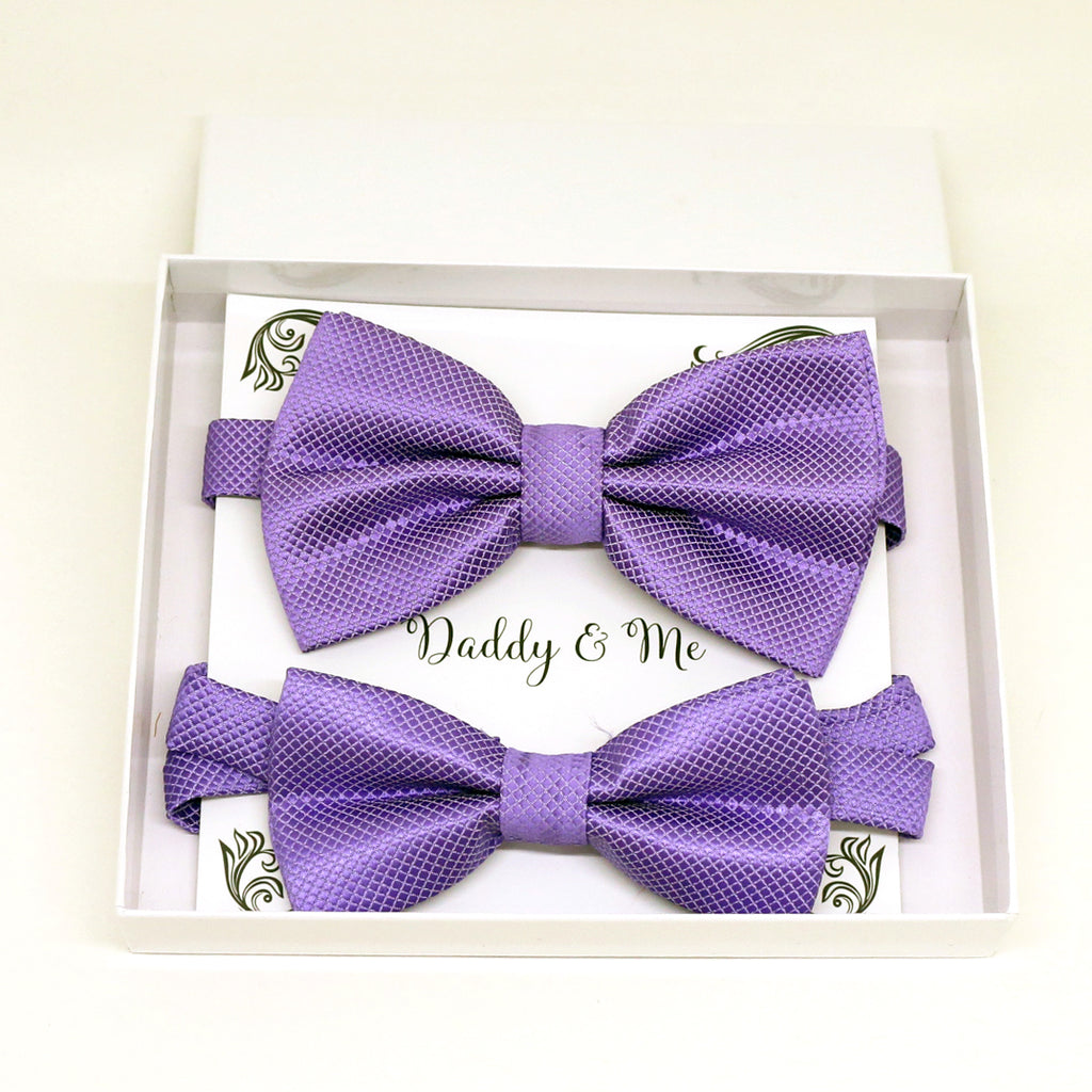 Lavender Bow tie set for daddy and son, Daddy and me gift set, Grandpa and me, lavender Kids Toddler bow, Lavender bow tie set, Purple bow