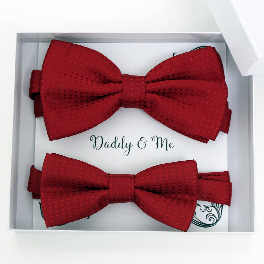 Red Bow tie set for daddy and son, Daddy and me gift set, Grandpa and me, Father son matching, Toddler bow tie, daddy me bow tie, Polka dots