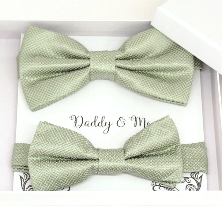 Sage green Bow tie set for daddy and son, Daddy me gift set, Grandpa and me, Father son matching, Toddler bow tie, daddy me bow tie gift