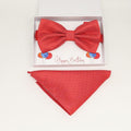 Coral bow tie & Pocket Square, Best man Groomsman Man of honor ring breaer bow, birthday gift, Congrats grad, Coral handkerchief