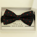 Black Red  bow tie, Best man request gift, Groomsman bow tie, Man of honor gift, Best man bow tie, best man gift, man of honor request bow