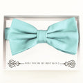 Aqua bow tie Best man Groomsman Man of honor Ring Bearer bow tie request gift, Kids bow Birthday congrats cards, Adjustable Pre tied 