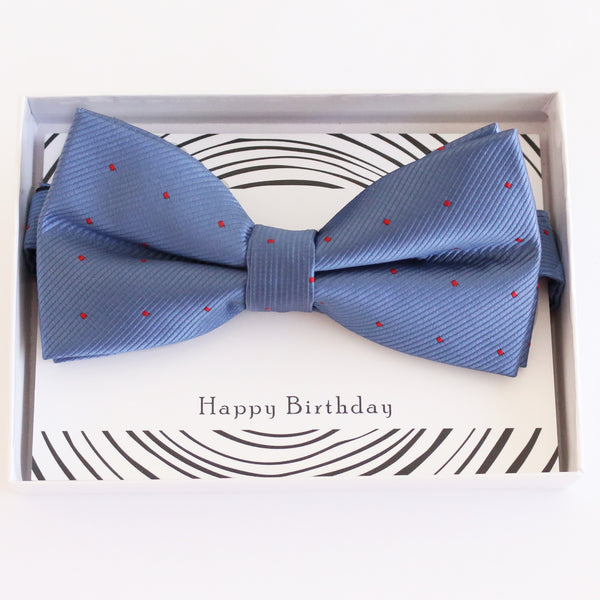 Country blue bow tie Best man Groomsman Man of honor ring bearer request gift, Kids adult bow, Adjustable Pre tied High quality