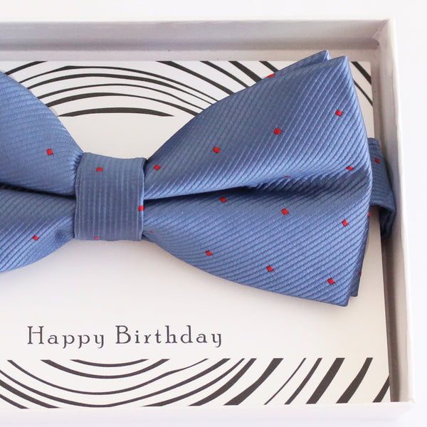 Country blue bow tie Best man Groomsman Man of honor ring bearer request gift, Kids adult bow, Adjustable Pre tied High quality
