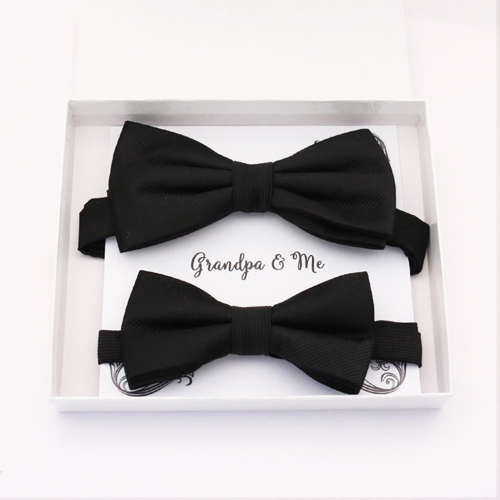 Black Bow tie set for daddy and son, Daddy and me gift set, Grandpa and me, Father son matching, Kids bow tie, daddy and me bow tie gift