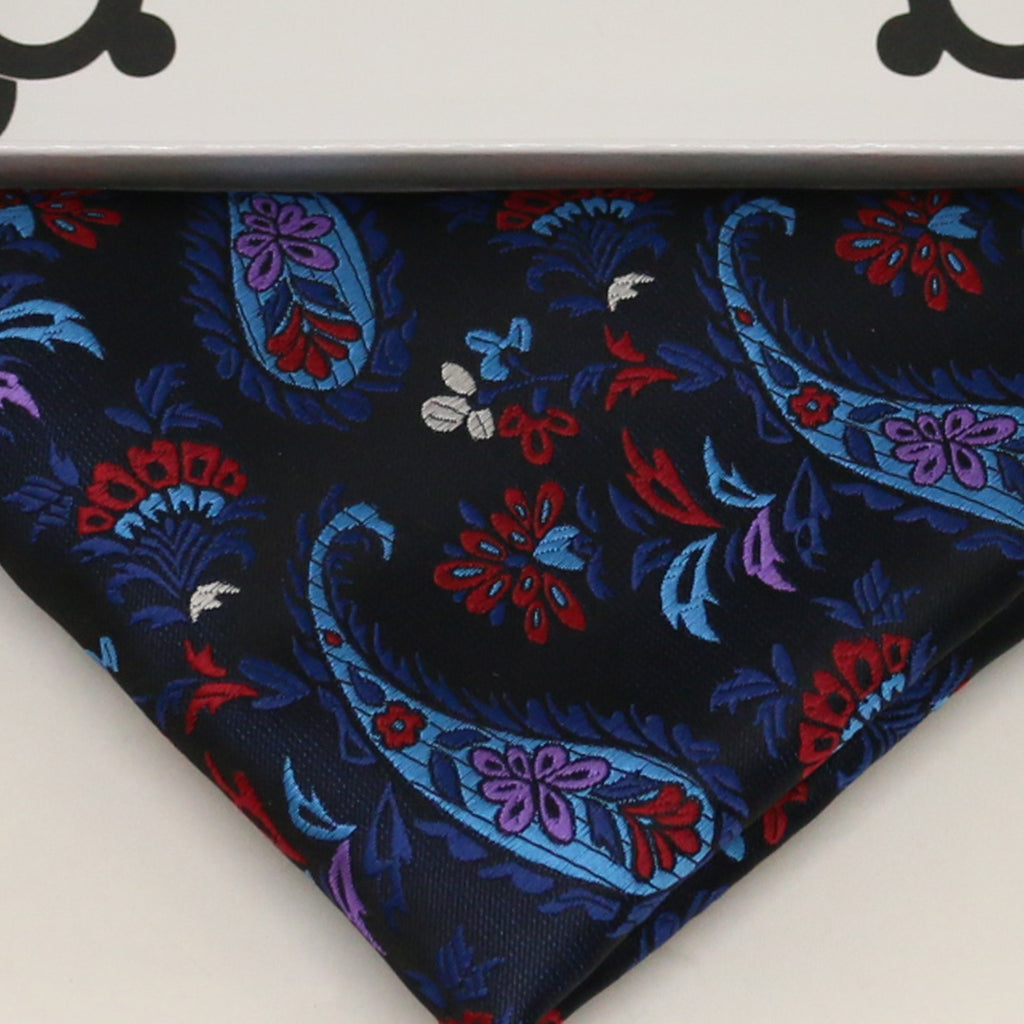Black bow tie and paisley Pocket Square, Best man, Groomsman bow, Man of honor, ring bearer bow, birthday gift, Congrats grad, handkerchief