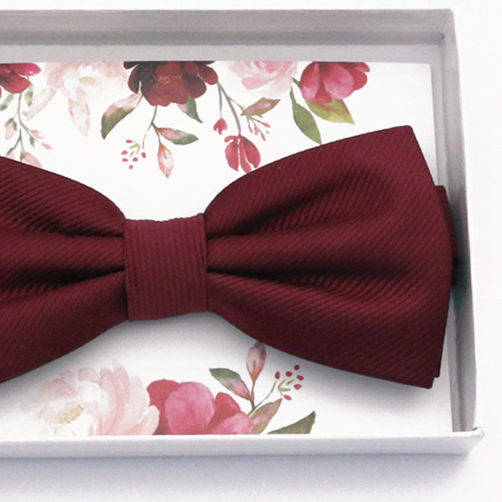 Burgundy bow tie Best man Groomsman Man of honor ring bearer request gift, Kids adult bow, Adjustable Pre tied High quality, Birthday Congrats